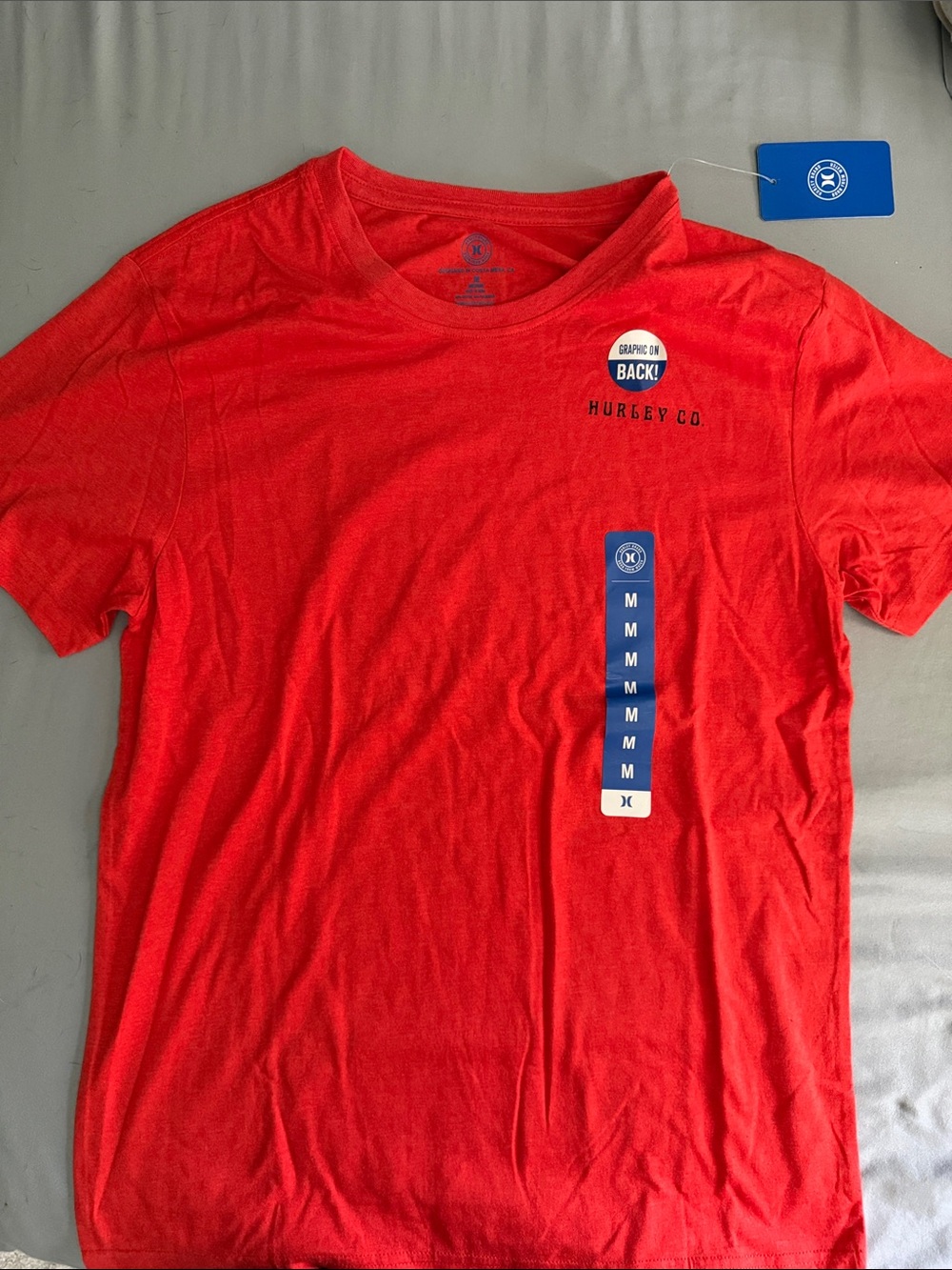 Hurley Men’s Bright Red Short Sleeve Crew Tee